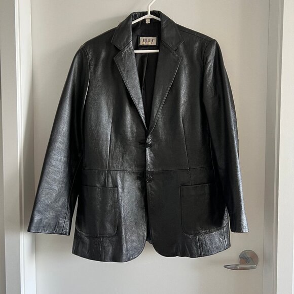 Vintage Genuine Leather Jacket by HELLINE - Picture 1 of 15